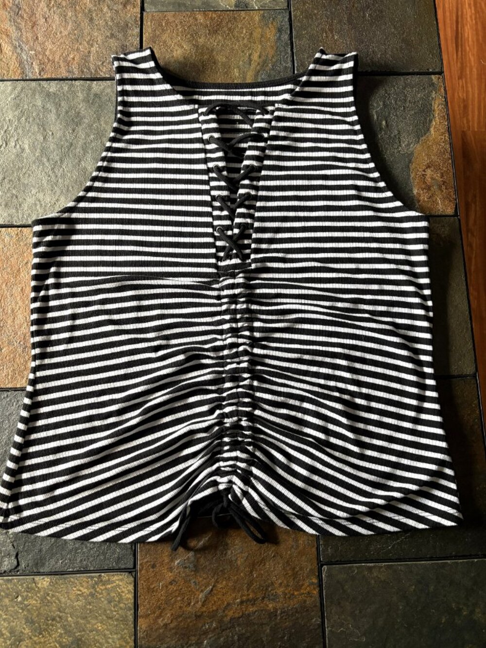 Torrid rib knit striped super soft ruching tank size 2 (XXL)